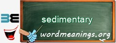 WordMeaning blackboard for sedimentary